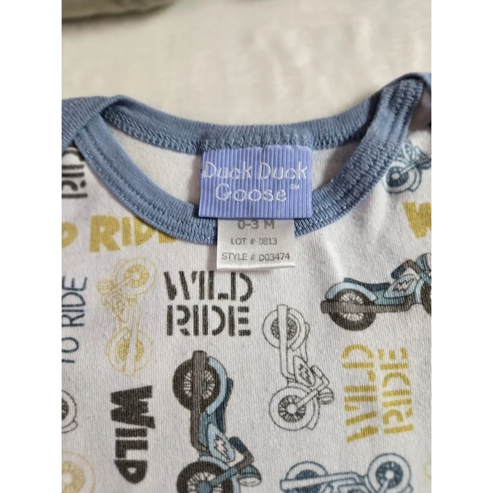 Rabbit Bear Duck Duck Goose Baby Bundle 0-6M Organic Cotton Bodysuits Sleeper‎